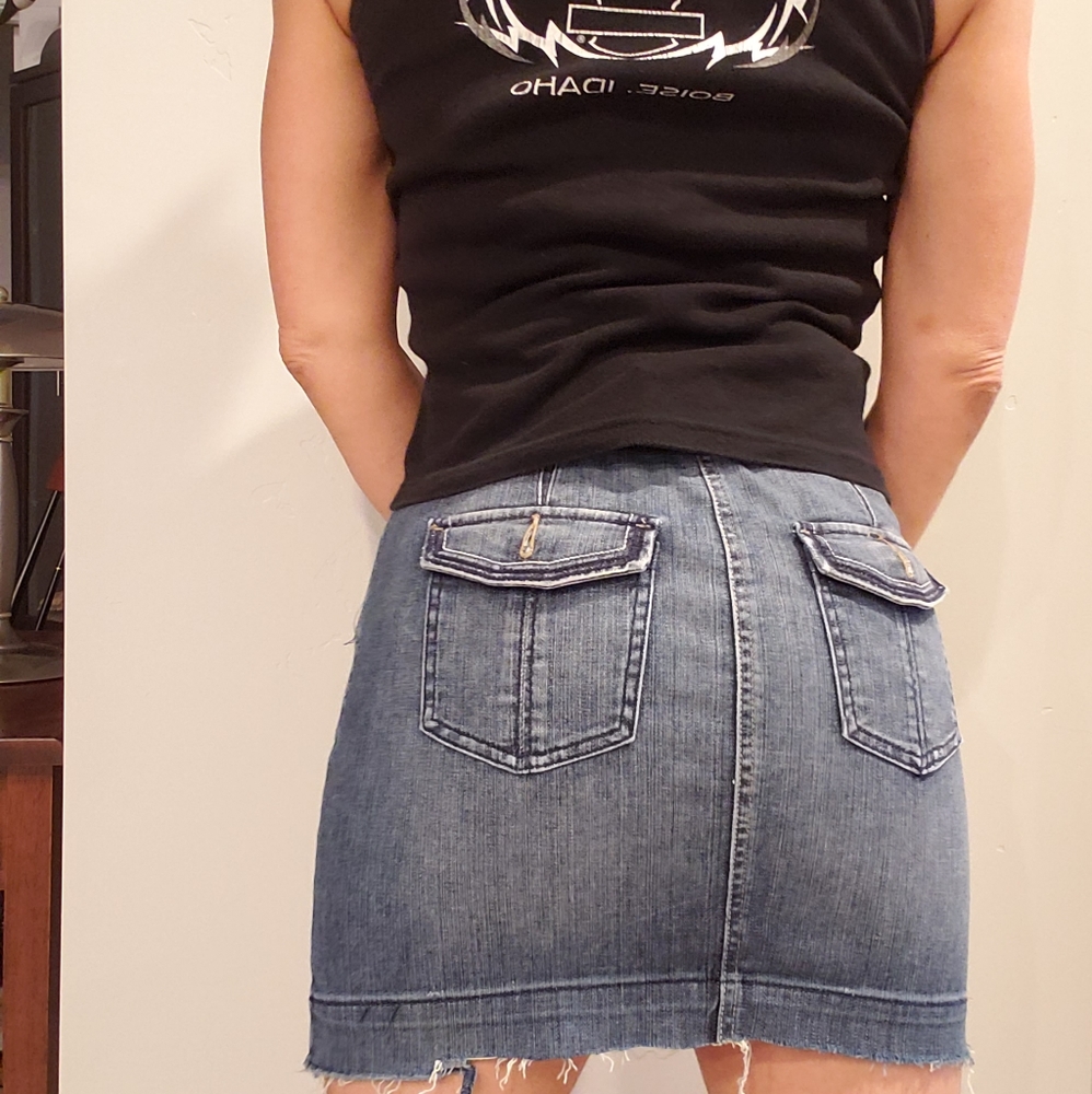 Vintage White House Black Market Mini Denim skirt